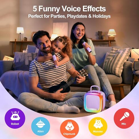 Kinglucky Kid-Friendly Design Karaoke Machine for Kids with 2 Microphones (2025 Upgrade) Gifts for Girls Most Popular 3-12 Year Old Girl Gifts 3 4 5 6 7 8 9 10 11 12 Year Old Girl Birthday Gift Purple in Kuwait