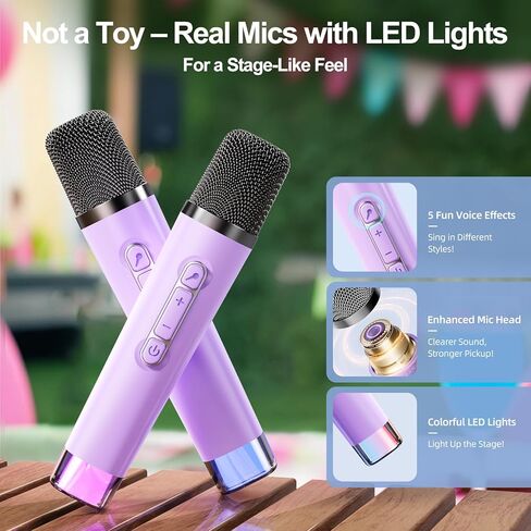 Kinglucky Kid-Friendly Design Karaoke Machine for Kids with 2 Microphones (2025 Upgrade) Gifts for Girls Most Popular 3-12 Year Old Girl Gifts 3 4 5 6 7 8 9 10 11 12 Year Old Girl Birthday Gift Purple in Kuwait