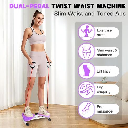 Waist Twisting Machine - 260 lbs Ab Board with Adjustable Resistance Bands, Twist Exercise Machine for Core Workout & Waist Slim, Home Gym Equipment for Women & Men in Saudi Arabia