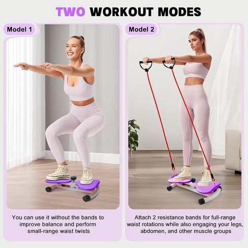 Waist Twisting Machine - 260 lbs Ab Board with Adjustable Resistance Bands, Twist Exercise Machine for Core Workout & Waist Slim, Home Gym Equipment for Women & Men in Saudi Arabia