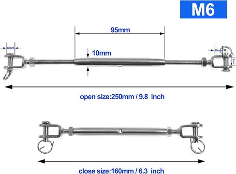 2PCS Turnbuckle Stainless Steel Jaw and Jaw Turnbuckle in Saudi Arabia