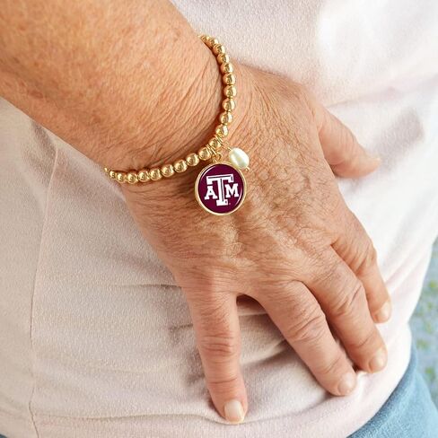 Texas A&M Diana Gold and Pearl Stretch Bead Bracelet Jewelry TAMU in Saudi Arabia