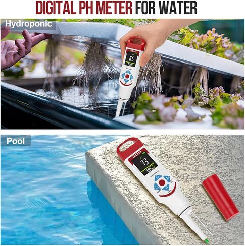 pH Meter Food Digital Electronic pH Tester for Fermentation 3*50ml pH Buffer Calibration Solution Kits Hot Sauce Food Tester Probe for Cheese Sourdough pH Temperature pH Test Strips for Acidity in Kuwait