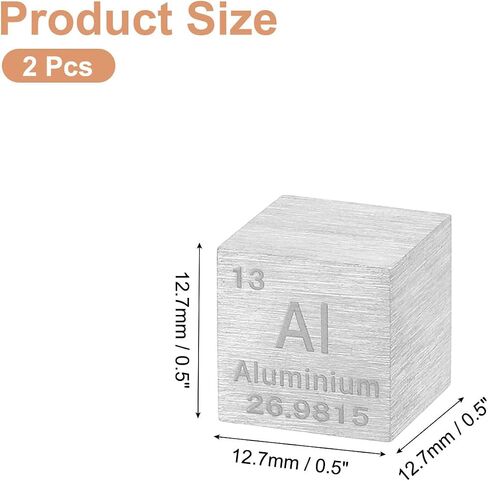 UXCELL 2 PCS TUNGSTEN CUBE ، 0.5 بوصة عالية الكثافة العنصر المكعب المكعب الكثافة المعدنية لعناصر كيميائية مجموعة تجربة تعليمية العلوم ، الفضة in Saudi Arabia