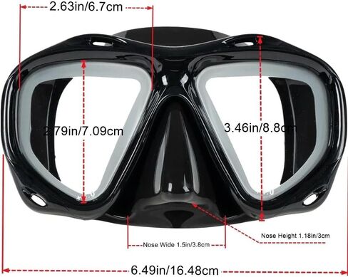 +2.0 إلى +5.0 ، فإن قناع الغوص المفرط من فرط الأوعية يبعث على النظر مع العدسات الزجاجية المقسمة ، والعتاد للرجال نساء in Kuwait