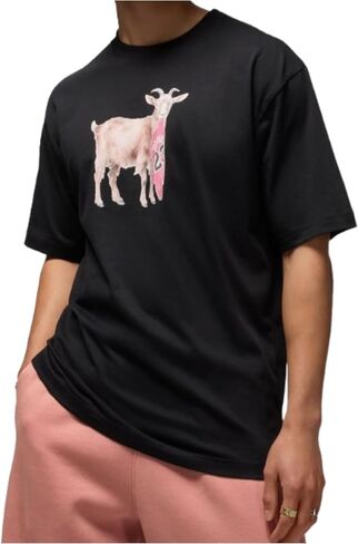 Nike Goat Mens Short Sleeve Shirt (Black/White) in Saudi Arabia