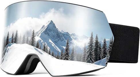 SPOSUNE Ski Goggles OTG Anti-Fog Snow Goggles for Men Women, UV400 Protection Snowboard Goggles for Skiing & Snowboarding in Saudi Arabia