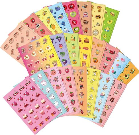 HORIECHALY Scented Stickers with Postcards for Kids, 32 Sheets Scratch and Sniff Stickers & 16 Reward Cards for School, 8 Scents Smelly Motivational Awards Kit for Teachers, Parents, Students in Saudi Arabia