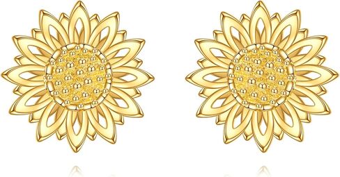 14K Solid Gold Cherry Blossom Earrings for Women Real Yellow Gold Opal Stud Earrings Flower Jewelry Birthday Gifts for Wife Mom in Saudi Arabia