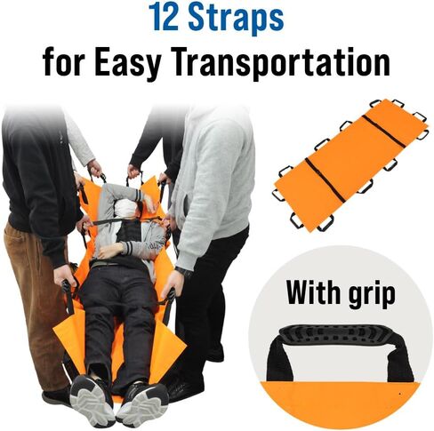 Portable Transport Stretcher with 12 Rubber Handles & Carrying Bag – Dog Stretcher & Gurney, Patient Animal Mover for Outdoor Emergency Casualty Evacuation (Blue - 1 pc) in Saudi Arabia