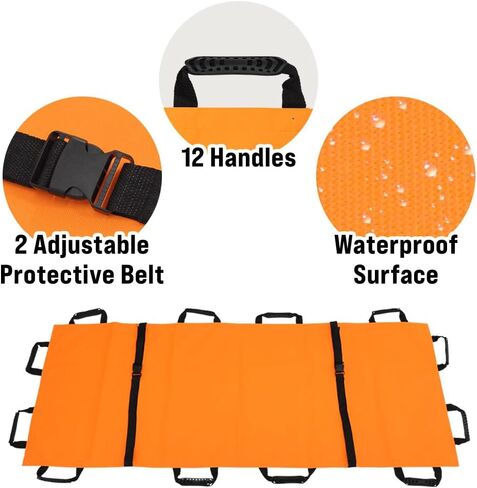 Portable Transport Stretcher with 12 Rubber Handles & Carrying Bag – Dog Stretcher & Gurney, Patient Animal Mover for Outdoor Emergency Casualty Evacuation (Blue - 1 pc) in Saudi Arabia