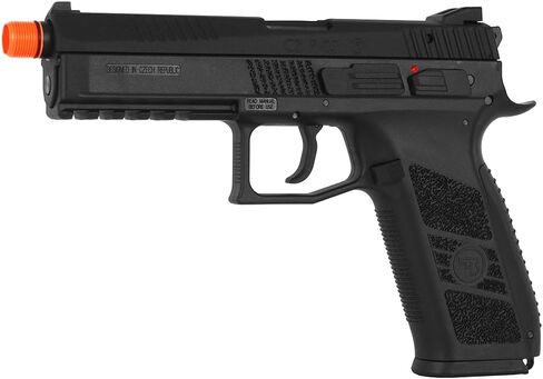 ASG CZ P-09 Airsoft Pistol with Outer Barrel Threading, FDE, Realistic Blowback, 25 Rounds Airsoft BB Gun Pistol, 3-Dot Sight System in Kuwait