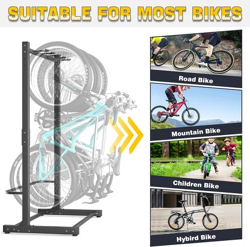 Ultrawall Freestanding Bike Rack, Vertical Bike Storage Stand for Garage, Indoor Bicycle Organizer, Holds Up to 4 Bikes in Saudi Arabia
