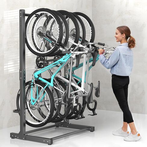 Ultrawall Freestanding Bike Rack, Vertical Bike Storage Stand for Garage, Indoor Bicycle Organizer, Holds Up to 4 Bikes in Saudi Arabia