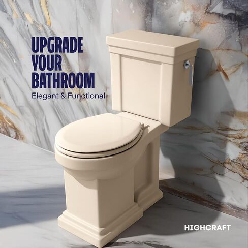 Premium Elongated Toilet Seat with Slow-Close Design & Adjustable Hinges - Molded Wood Toilet Seat - Fits Standard Elongated Toilets - Oval Seat in White in Kuwait