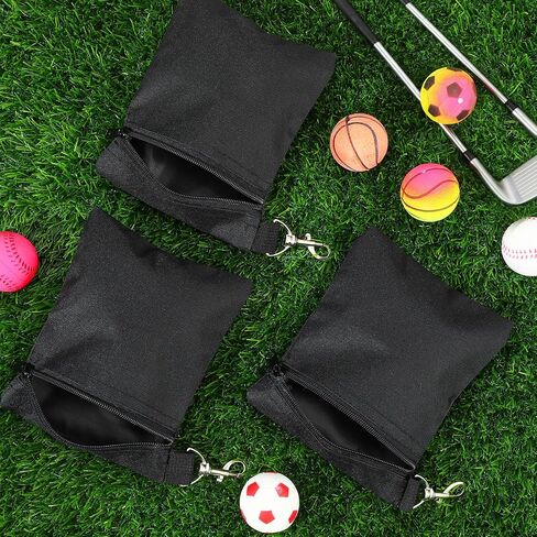 3Pcs Golf Tee Bags 5.51x 6.69 inch Golf Valuables Pouch with Metal Lobster Claw Clip Golf Accessories Bag for Valuables Holder Men Women (Black) in Saudi Arabia