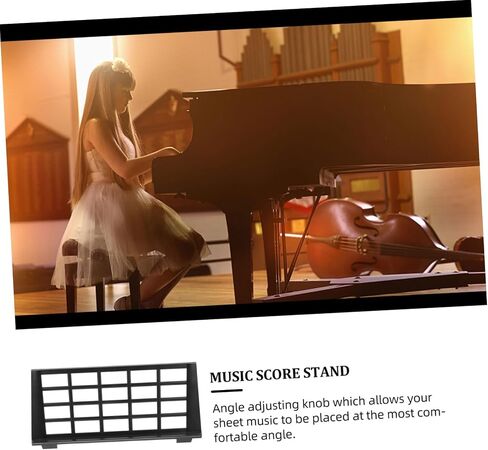SUPVOX Adjustable Folding Music Stand with Carrying Bag Portable and Lightweight for Instruments Black in Saudi Arabia