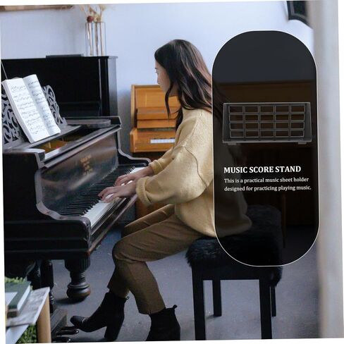 SUPVOX Adjustable Folding Music Stand with Carrying Bag Portable and Lightweight for Instruments Black in Saudi Arabia