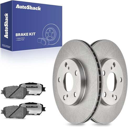 AutoShack Front Drilled & Slotted Brake Rotors Ceramic Brake Pads | Replacement for 2002-2006 Toyota Camry 2.4L 3.0L V6 FWD | E-Coated | 6-PC Brake Kit | ShadowGuard in Saudi Arabia