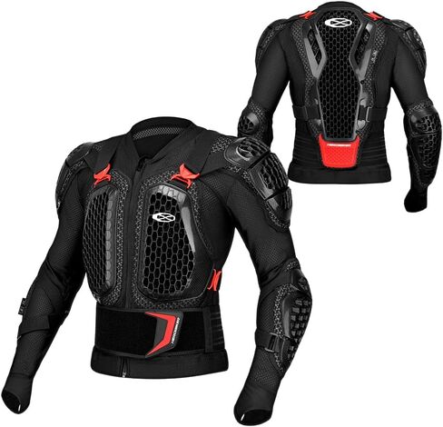 Motorcycle Body Armor Protective Gear Suit- Breathable Mesh, Lightweight Flexible, Thickened Safety Protector for Cycling Sports & Skiing (Black, XXL) in Saudi Arabia