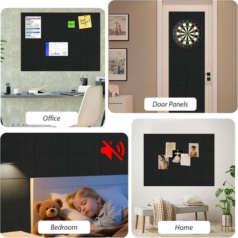 Black Love Cork Board 48 "x36" 12 pcs ， لوحة نشرة المكتب البديلة ، بلاط الجدران المحسوسة مع زحام ذاتي ومستحضرات دبوس كبيرة للديكور الجدران المنزلية in Saudi Arabia