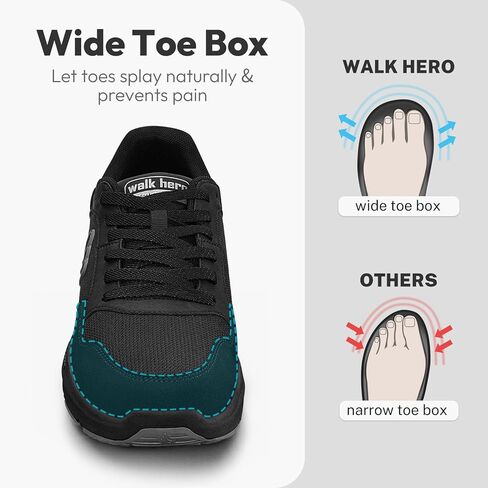 Walking Shoes for Men with Arch Support, Plantar Fasciitis Shoes with Wide Toe Box, Lightweight Breathable Men Sneakers for Cushioned Comfort in Kuwait