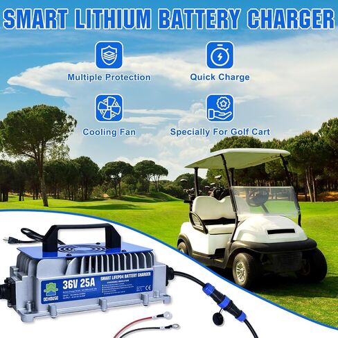 DC HOSUE 36V 50AH Lithium Golf Carts Battery,Lifepo4 Battery with 36V 25A Charger, Built-in 2C 100A Bluetooth BMS, Low Temperature Cut Off for Golf Carts under 3KW, Trolling Motors, Boat, RVs in Saudi Arabia