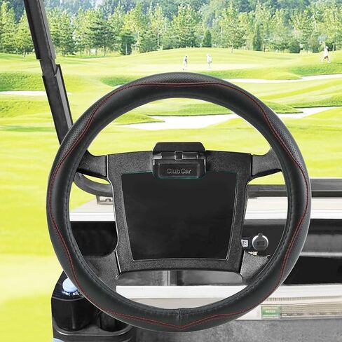 Golf Cart Steering Wheel Covers,13.5 to 14" Golf Cart Steering Wheel Cover Universal for Yamaha,EZGO TXT & RXV,Club Car DS & Precedent, Leather Comfortable, Non-Slip, Wear-Resistant (Black) in Saudi Arabia