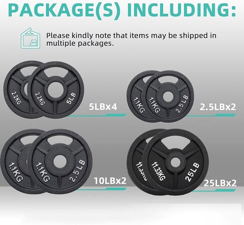 2 بوصة أولمبية المطاط المغلفة لوحة الحديد الزهر لوحة الوزن لتدريب القوة ورفع الأثقال ، وأحجام متعددة in Kuwait