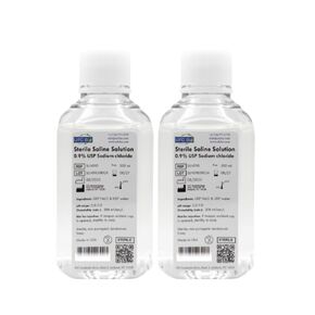 Sterile Saline Solution 0.9% – USP Grade - Multi-Use Wound Wash, Piercing & Tattoo Aftercare – Made in USA - 500 mL in Kuwait