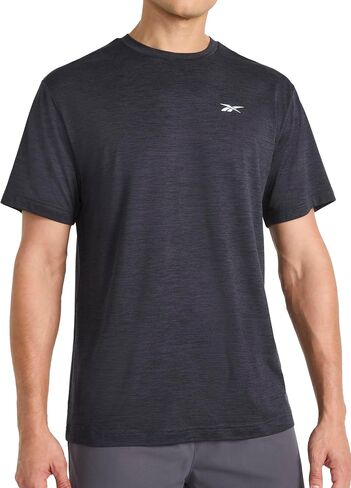 Reebok Men's Strike Short Sleeve Crewneck T-Shirt, Standard Fit, Lightweight Stretch Poly Jersey Fabric in Saudi Arabia