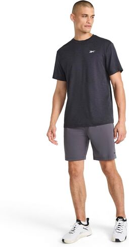 Reebok Men's Strike Short Sleeve Crewneck T-Shirt, Standard Fit, Lightweight Stretch Poly Jersey Fabric in Saudi Arabia