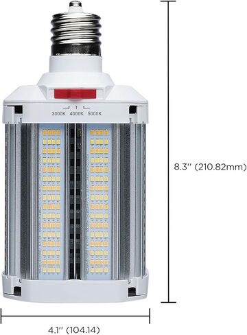 Satco LED Corncob Lamp 150W/115W/80W 450W HID Equivalent 3000K/4000K/5000K Field Selectable EX39 Mogul Extended Base 120-277V – Part S23134 (2 Pack) in Saudi Arabia