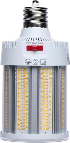 Satco LED Corncob Lamp 150W/115W/80W 450W HID Equivalent 3000K/4000K/5000K Field Selectable EX39 Mogul Extended Base 120-277V – Part S23134 (2 Pack) in Saudi Arabia