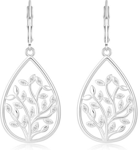 Ritach Silver Dangle Earrings for Women Leverback Filigree Teardrop Earrings Hypoallergenic Silver Dangle Drop Earring for Gifts in Saudi Arabia