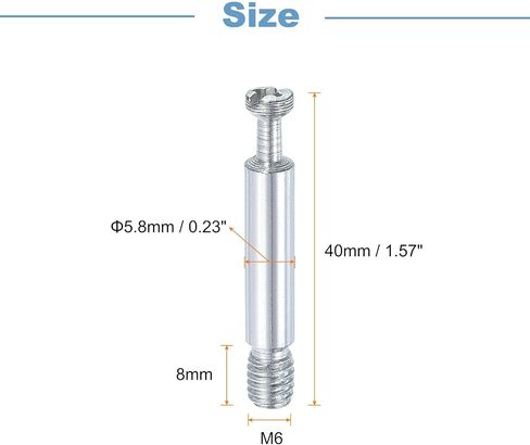 uxcell 20Pcs 35mm Furniture Connecting Fittings, Thread Bolts Dowels Screws, Metal Dowel Fitting Fasteners for Cabinet Drawer and Wardrobe Furniture, Silver in Saudi Arabia