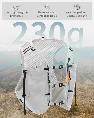 Sportsnew Running Vest for Women Men, Lightweight 10L Hydration Backpack with Waterproof Phone Pocket, Hydration Pack with Water Bladder for Hiking Trail in Kuwait
