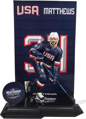 McFarlane Toys - Auston Matthews (Team USA) NHL 7in Posed Figure 4 Nations Face Off McFarlane's SportsPicks in Saudi Arabia