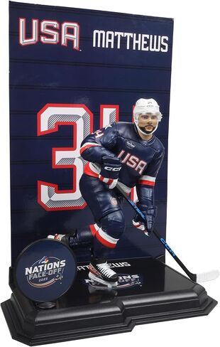 McFarlane Toys - Auston Matthews (Team USA) NHL 7in Posed Figure 4 Nations Face Off McFarlane's SportsPicks in Saudi Arabia
