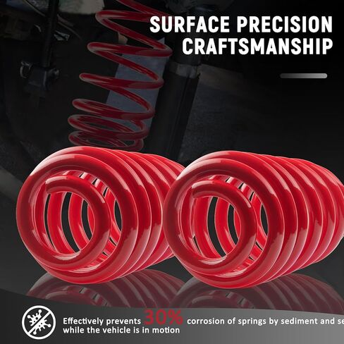 ملفات لفائف خلفية ثقيلة للخدمة الثقيلة لـ escalade/avalanche/suburban/tahoe/yukon xl - upgrate 70 ٪ زيادة في معالجة الحمل مجموعة متغيرات ملف النوابض عند ارتفاع ركوب الأسهم 2pcs ، الأسود in Kuwait