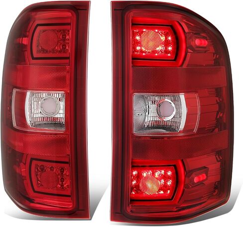 Auto Dynasty LED Tail Light Assembly Rear Taillamp with Brake Light Side Marker Compatible with 2007-2014 Chevy Silverado 1500 2500 3500 HD, Driver and Passenger Side, Black Housing Smoked Lens in Saudi Arabia