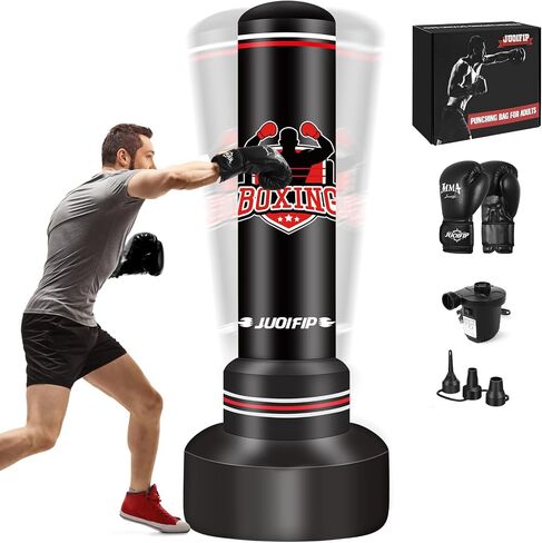 Heavy Freestanding Punching Bag for Adults Teens, 70" Standing Boxing Bag with Gloves and Pump, Women Men Stand Kickboxing Bags for Boxing Training MMA Fitness Home Gym Martial Arts in Kuwait