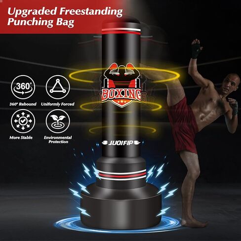 Heavy Freestanding Punching Bag for Adults Teens, 70" Standing Boxing Bag with Gloves and Pump, Women Men Stand Kickboxing Bags for Boxing Training MMA Fitness Home Gym Martial Arts in Kuwait