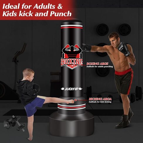 Heavy Freestanding Punching Bag for Adults Teens, 70" Standing Boxing Bag with Gloves and Pump, Women Men Stand Kickboxing Bags for Boxing Training MMA Fitness Home Gym Martial Arts in Kuwait