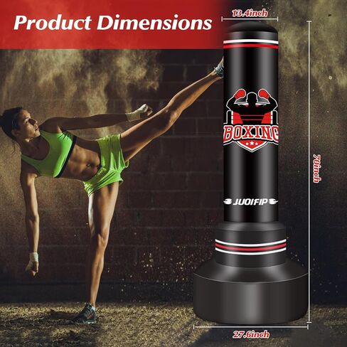 Heavy Freestanding Punching Bag for Adults Teens, 70" Standing Boxing Bag with Gloves and Pump, Women Men Stand Kickboxing Bags for Boxing Training MMA Fitness Home Gym Martial Arts in Kuwait