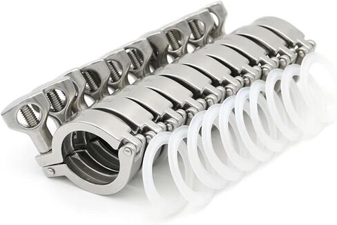 10Pcs 1.5/2/2.5/3/4" Tri Clamp Clover Pipe Fittings 25.4/50.5/64/106/119 Ferrule 304 Stainless Steel Homebrew(K25.4) in Saudi Arabia