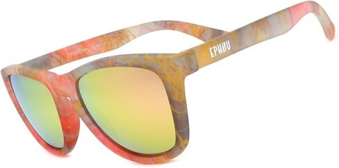 EPHIU Polarized Sports Sunglasses - Mirror Lens Square Frame for Women & Men, No Slip No Bounce Eyewear for Running, Beach in Saudi Arabia
