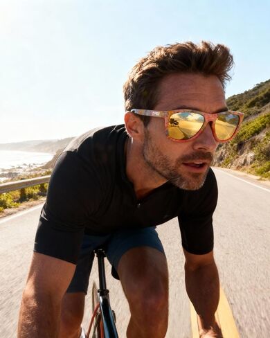 EPHIU Polarized Sports Sunglasses - Mirror Lens Square Frame for Women & Men, No Slip No Bounce Eyewear for Running, Beach in Saudi Arabia