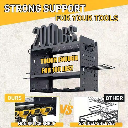 حامل جدار قابل للتعديل للأدوات المتوافقة مع الأنا ، منفاخ أوراق 200 رطل ورفع آكل الأعشاب ، تخزين أدوات المرآب متعددة الوظائف (رمادي) in Kuwait