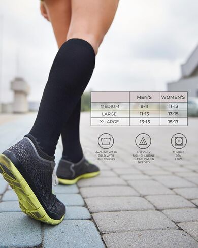 Pembrook 3 Pairs Copper Compression Socks for Women & Men - Compression Socks 20-30 mmHg, Running, Nursing, Pregnancy, Travel in Kuwait